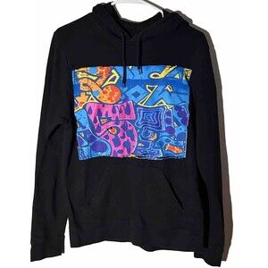 Call Your Mother Black Graphic Graffiti Casual Fit Hoodie Adult Size Small